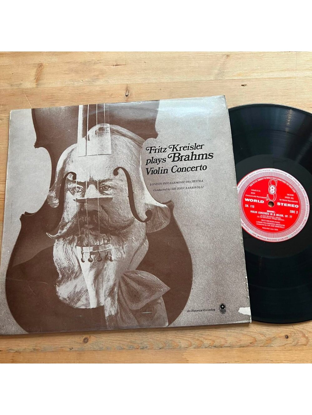 Fritz Kreisler - Fritz Kreisler plays Brahms Violin Concerto 33rpm VG+ VR20